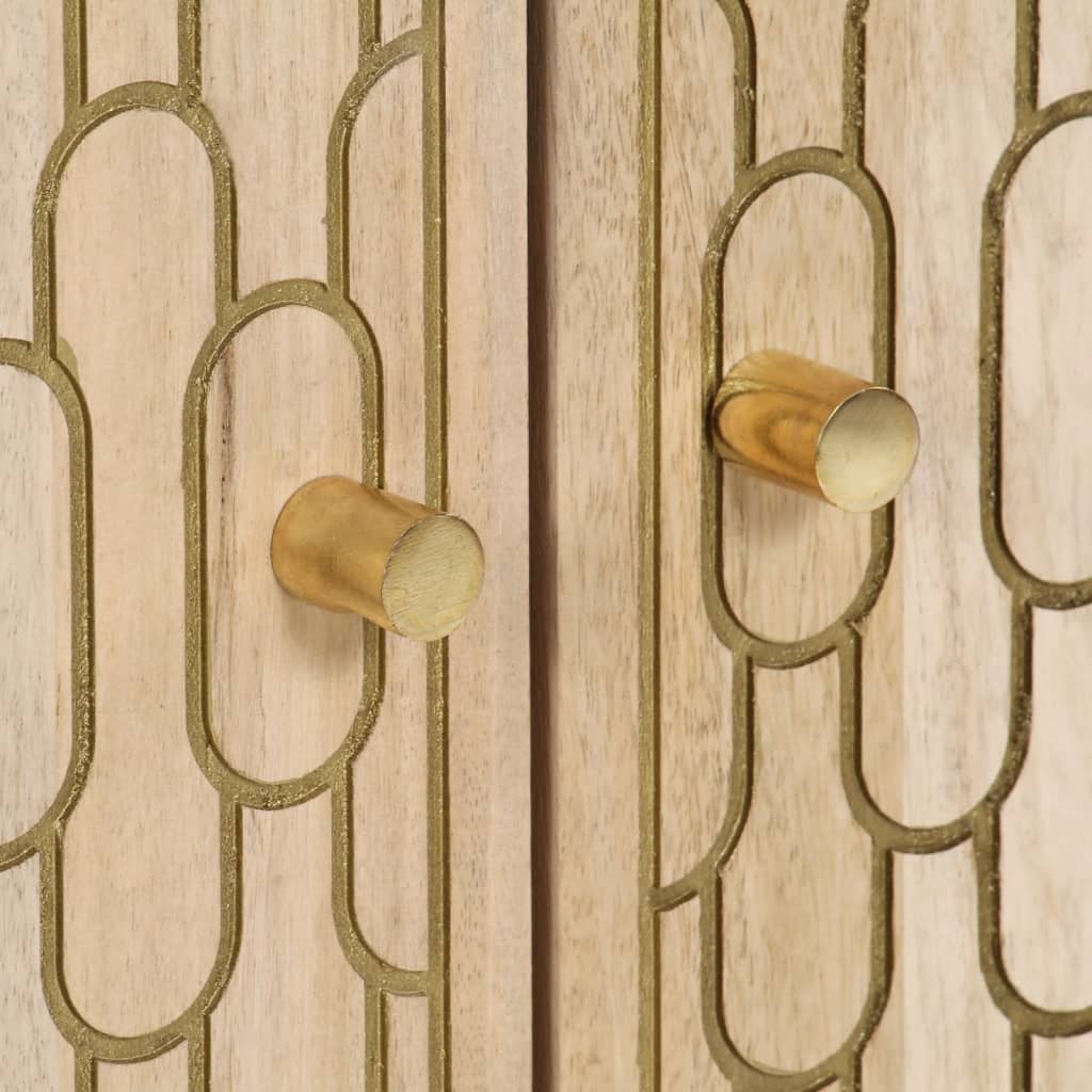Skříň Highboard 60 X 33 X 100 Cm Masivní Mangovníkové Dřevo