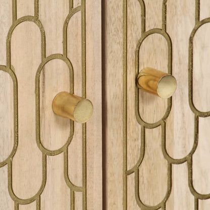 Skříň Highboard 60 X 33 X 100 Cm Masivní Mangovníkové Dřevo