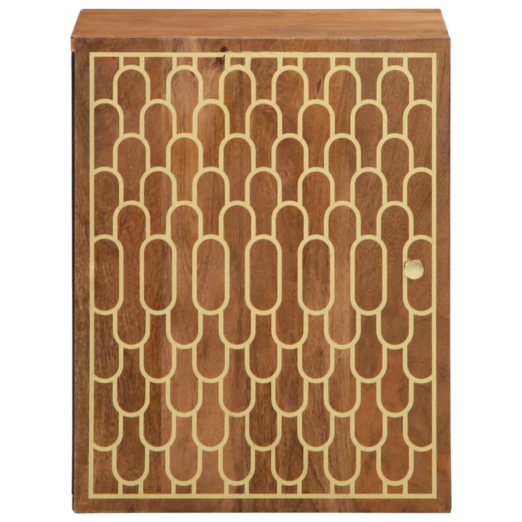 Koupelnová Nástěnná Skříňka 38 X 33 X 48 Cm Masivní Mangovník