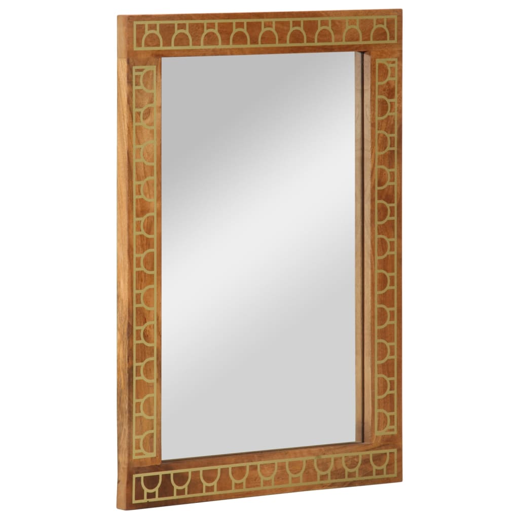 Koupelnové Zrcadlo 50 X 70 X 2,5 Cm Masivní Mangovník A Sklo