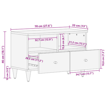 Tv Skříňka 70 X 33 X 46 Cm Masivní Mangovníkové Dřevo