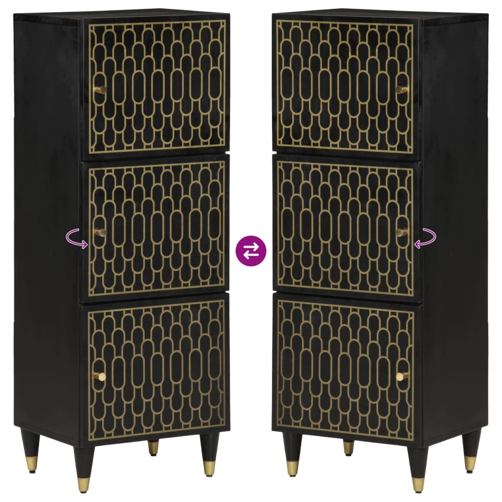 Skříň Highboard 40 X 33 X 110 Cm Masivní Mangovníkové Dřevo