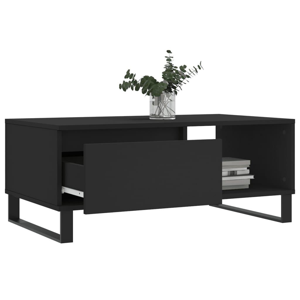 Konferenční Stolek Černý 90X50X36,5 Cm Kompozitní Dřevo
