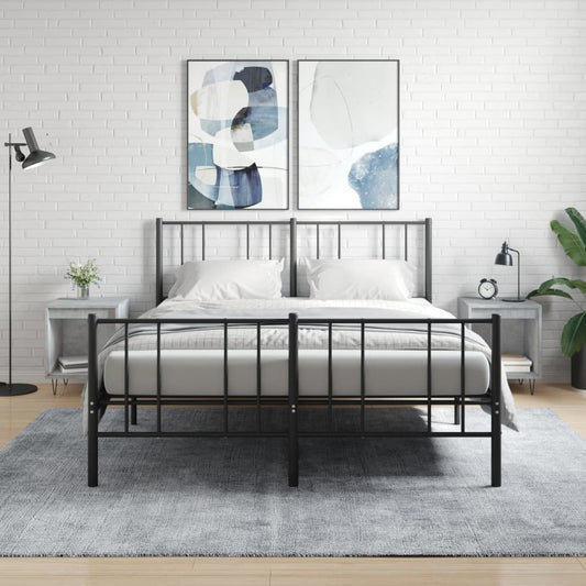 Noční Stolky 2 Ks Betonově Šedé 40X35X50 Cm Kompozitní Dřevo