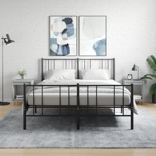 Noční Stolky 2 Ks Šedé Sonoma 40 X 35 X 50 Cm Kompozitní Dřevo