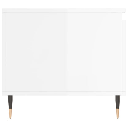 Konferenční Stolek Lesklý Bílý 100X50X45 Cm Kompozitní Dřevo