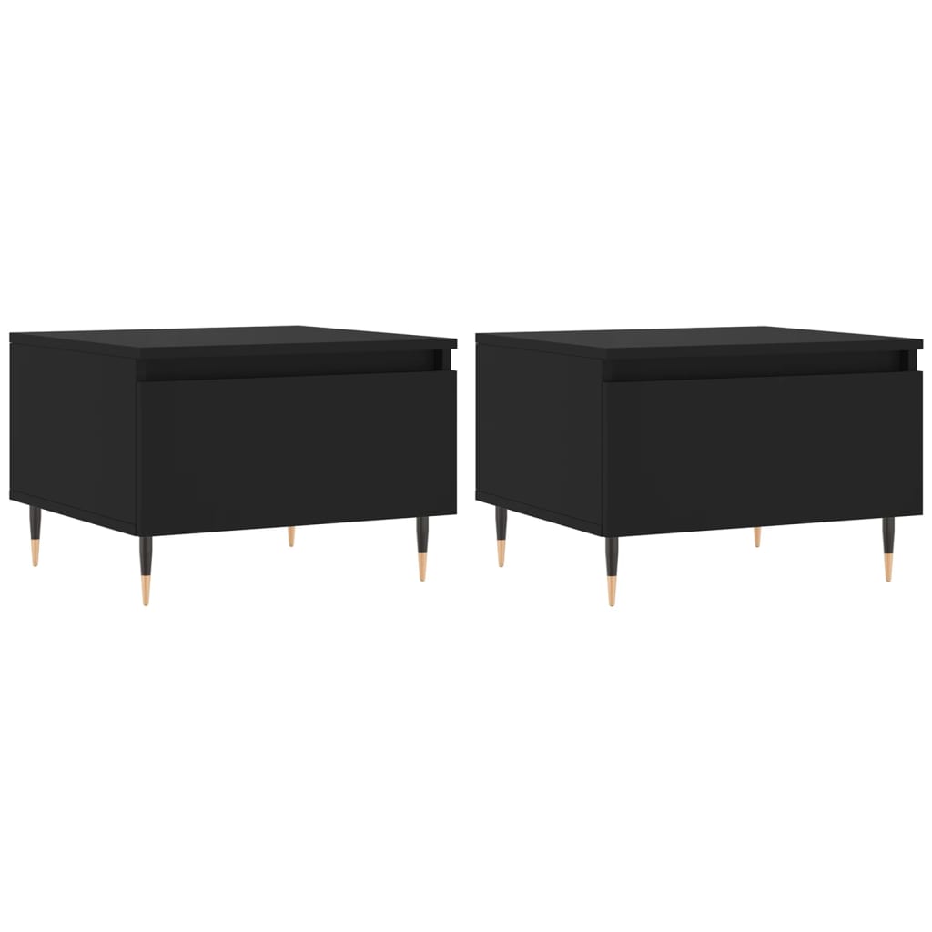 Konferenční Stolky 2 Ks Černé 50 X 46 X 35 Cm Kompozitní Dřevo
