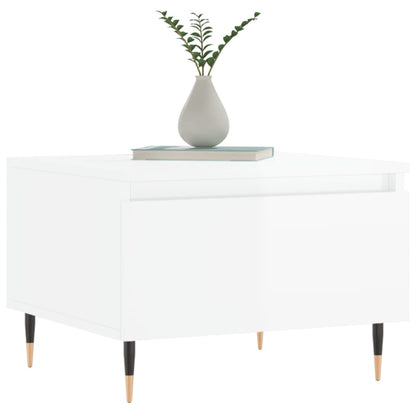 Konferenční Stolky 2 Ks Lesklé Bílé 50X46X35Cm Kompozitní Dřevo