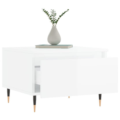 Konferenční Stolky 2 Ks Lesklé Bílé 50X46X35Cm Kompozitní Dřevo