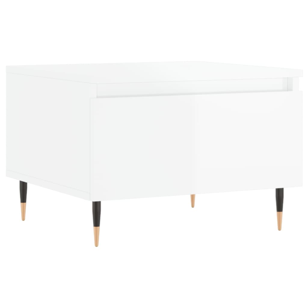 Konferenční Stolky 2 Ks Lesklé Bílé 50X46X35Cm Kompozitní Dřevo