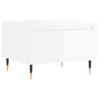 Konferenční Stolky 2 Ks Lesklé Bílé 50X46X35Cm Kompozitní Dřevo
