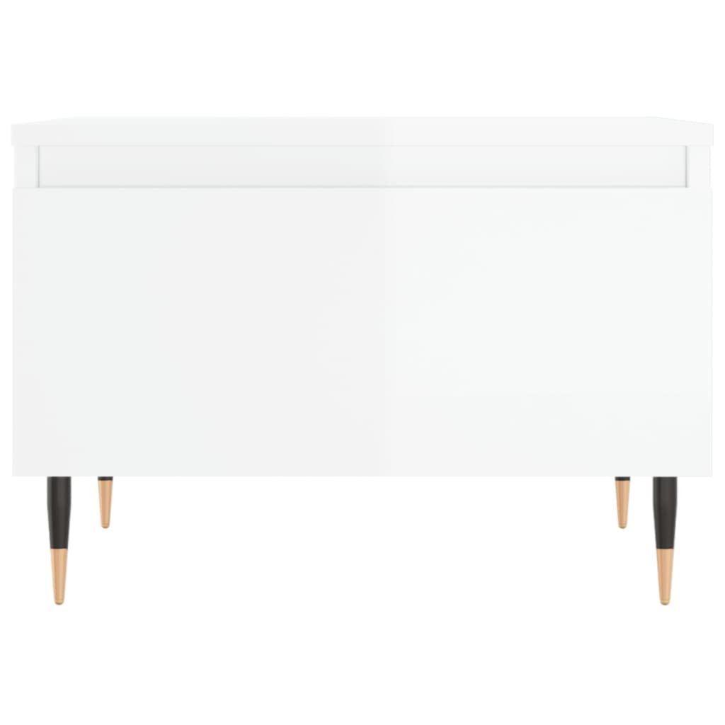 Konferenční Stolky 2 Ks Lesklé Bílé 50X46X35Cm Kompozitní Dřevo