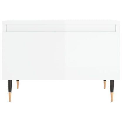 Konferenční Stolky 2 Ks Lesklé Bílé 50X46X35Cm Kompozitní Dřevo