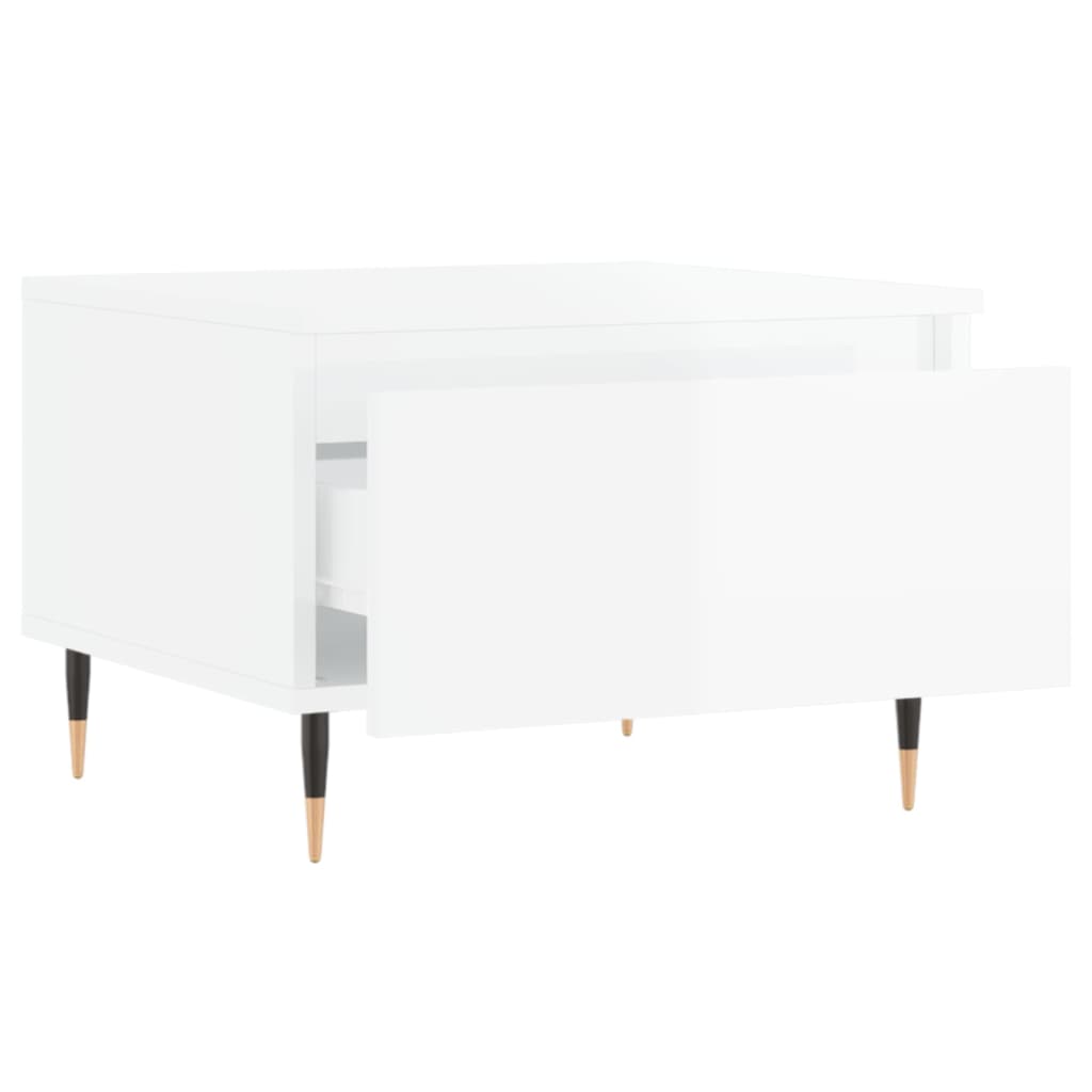 Konferenční Stolky 2 Ks Lesklé Bílé 50X46X35Cm Kompozitní Dřevo