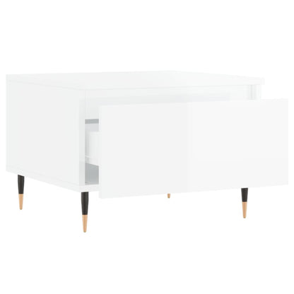 Konferenční Stolky 2 Ks Lesklé Bílé 50X46X35Cm Kompozitní Dřevo