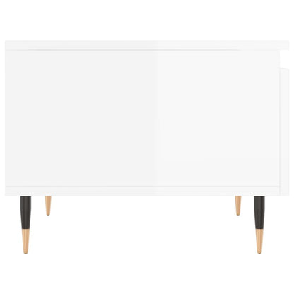 Konferenční Stolky 2 Ks Lesklé Bílé 50X46X35Cm Kompozitní Dřevo