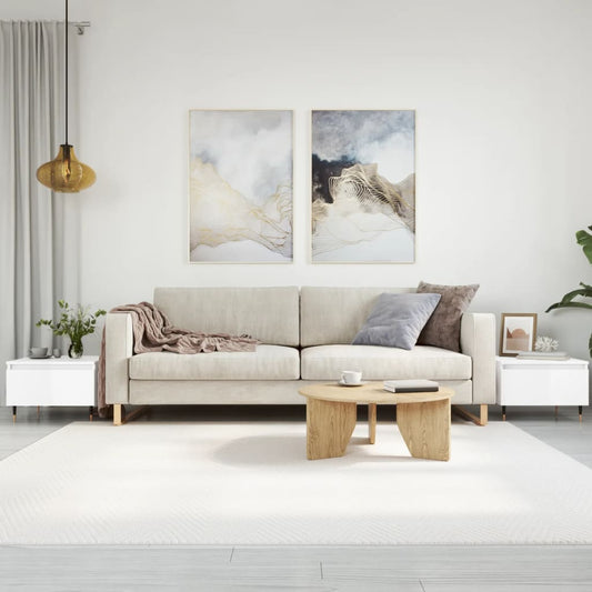 Konferenční Stolky 2 Ks Lesklé Bílé 50X46X35Cm Kompozitní Dřevo