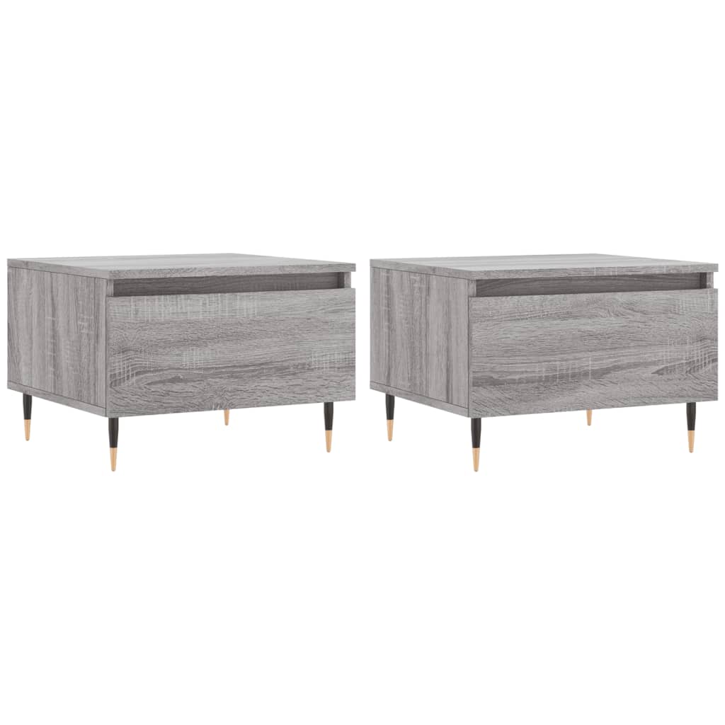 Konferenční Stolky 2 Ks Šedé Sonoma 50X46X35Cm Kompozitní Dřevo