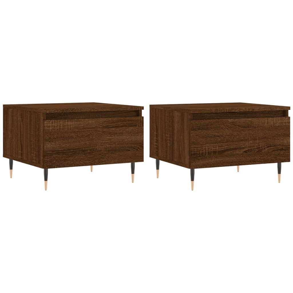 Konferenční Stolky 2 Ks Hnědý Dub 50X46X35 Cm Kompozitní Dřevo