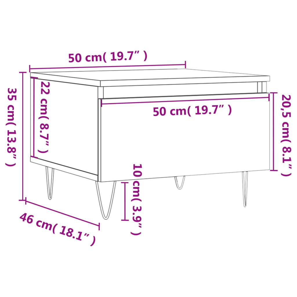 Konferenční Stolky 2 Ks 50X46X35 Cm Kompozitní Dřevo