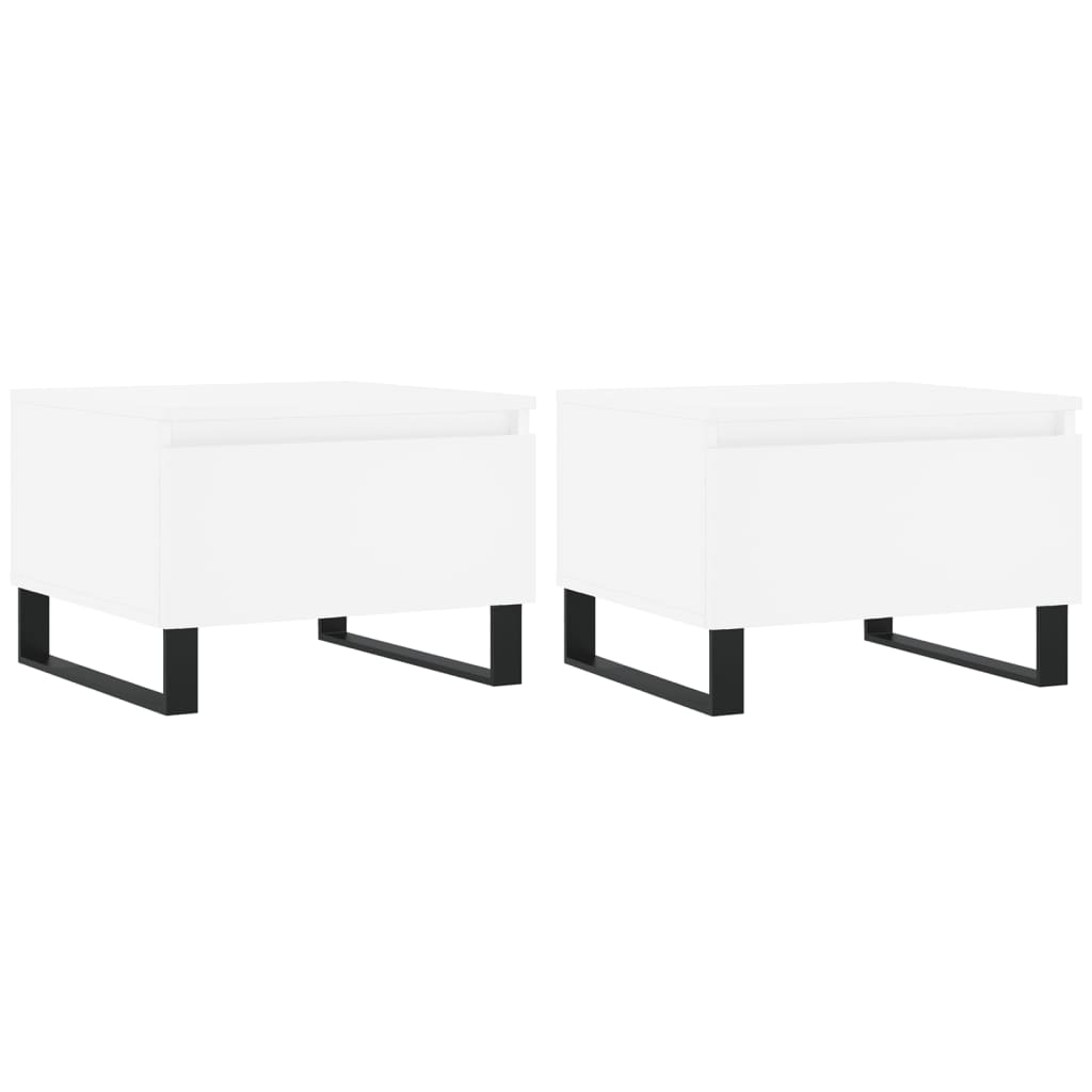 Konferenční Stolky 2 Ks Bílé 50 X 46 X 35 Cm Kompozitní Dřevo