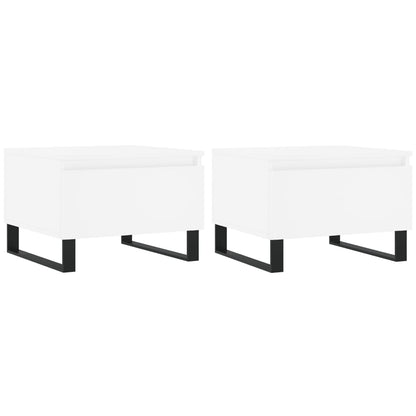 Konferenční Stolky 2 Ks Bílé 50 X 46 X 35 Cm Kompozitní Dřevo