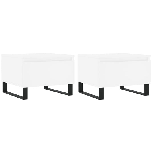 Konferenční Stolky 2 Ks Bílé 50 X 46 X 35 Cm Kompozitní Dřevo