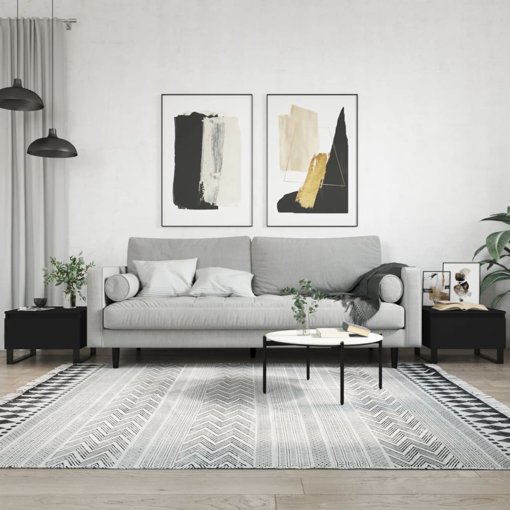 Konferenční Stolky 2 Ks Černé 50 X 46 X 35 Cm Kompozitní Dřevo