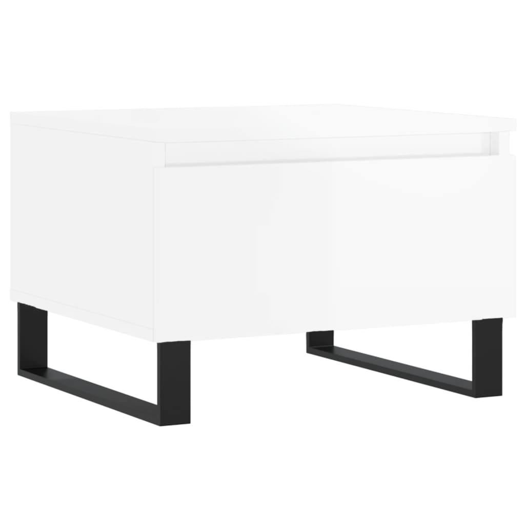 Konferenční Stolky 2 Ks Lesklé Bílé 50X46X35Cm Kompozitní Dřevo
