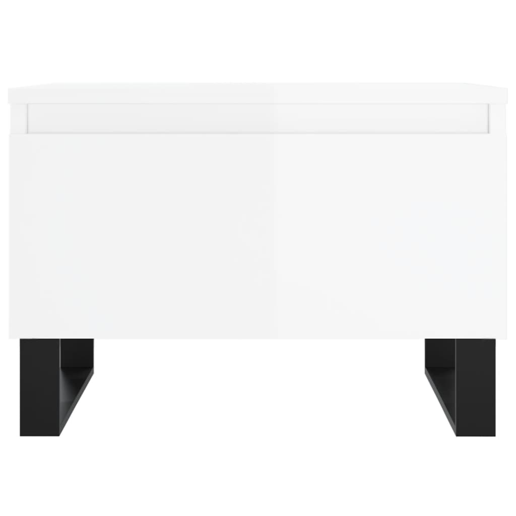 Konferenční Stolky 2 Ks Lesklé Bílé 50X46X35Cm Kompozitní Dřevo