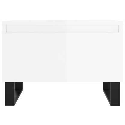 Konferenční Stolky 2 Ks Lesklé Bílé 50X46X35Cm Kompozitní Dřevo