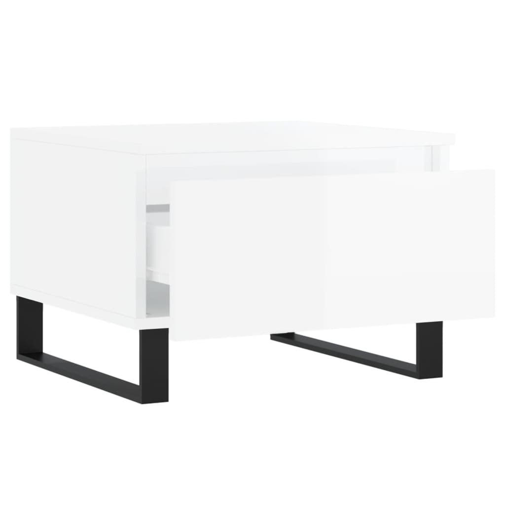 Konferenční Stolky 2 Ks Lesklé Bílé 50X46X35Cm Kompozitní Dřevo