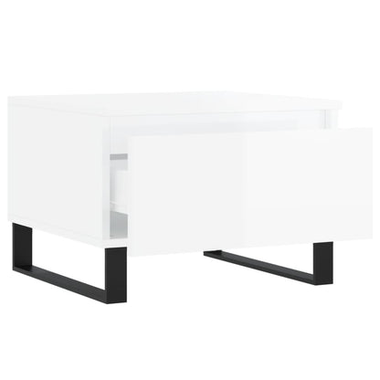 Konferenční Stolky 2 Ks Lesklé Bílé 50X46X35Cm Kompozitní Dřevo