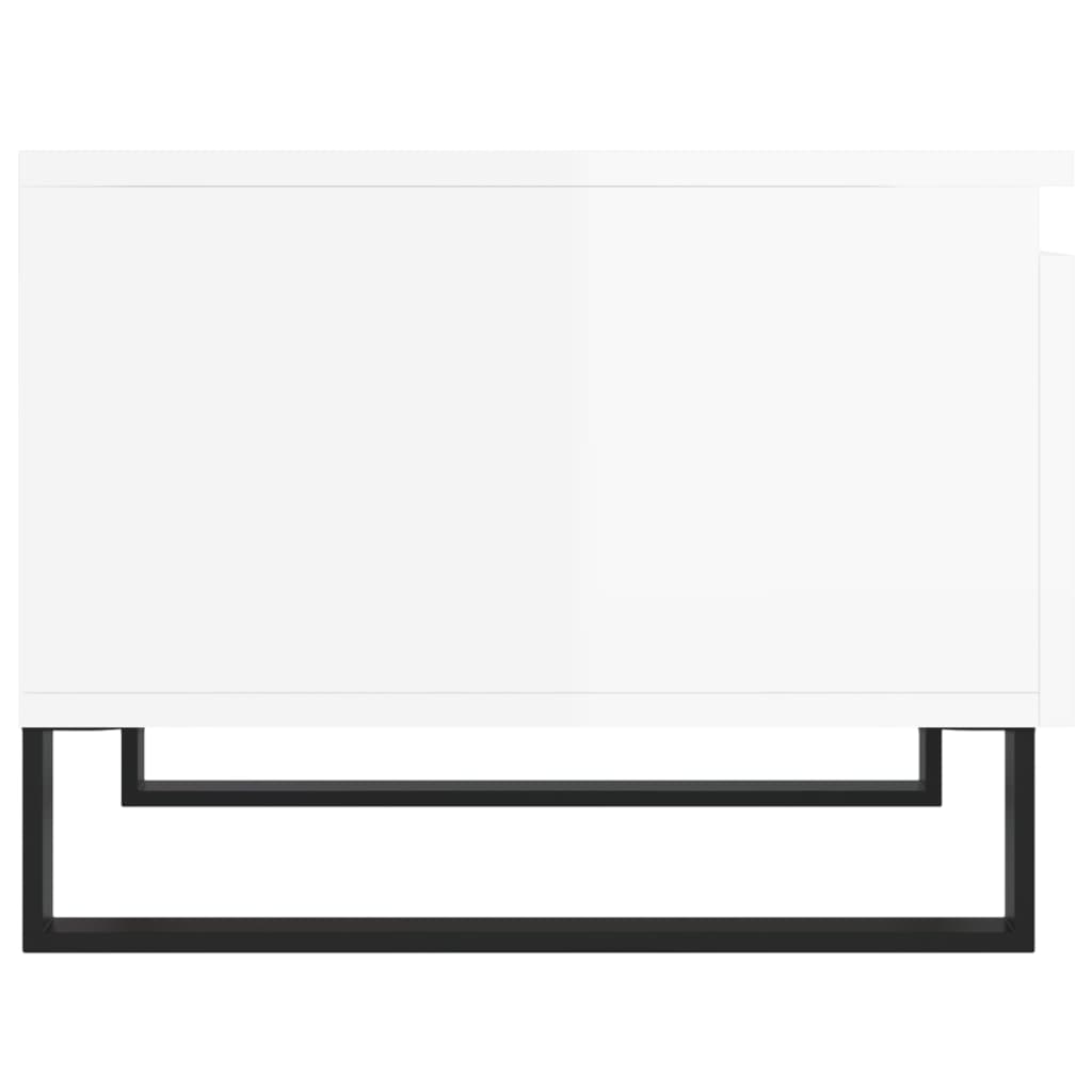 Konferenční Stolky 2 Ks Lesklé Bílé 50X46X35Cm Kompozitní Dřevo
