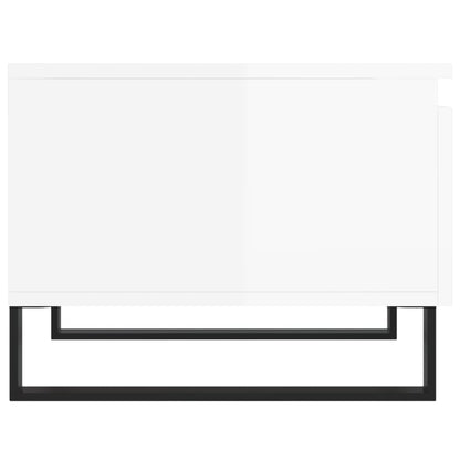 Konferenční Stolky 2 Ks Lesklé Bílé 50X46X35Cm Kompozitní Dřevo