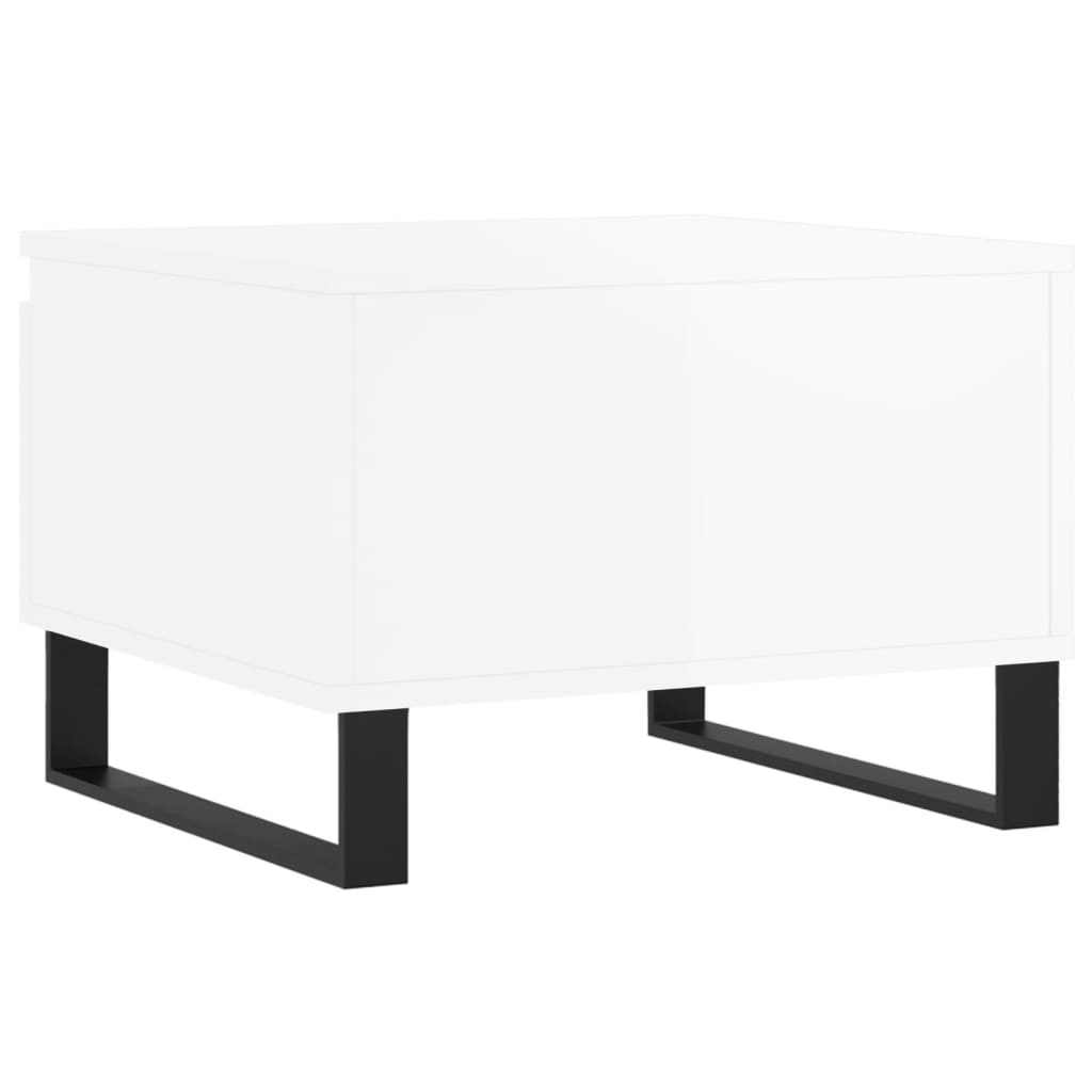 Konferenční Stolky 2 Ks Lesklé Bílé 50X46X35Cm Kompozitní Dřevo