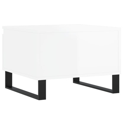 Konferenční Stolky 2 Ks Lesklé Bílé 50X46X35Cm Kompozitní Dřevo