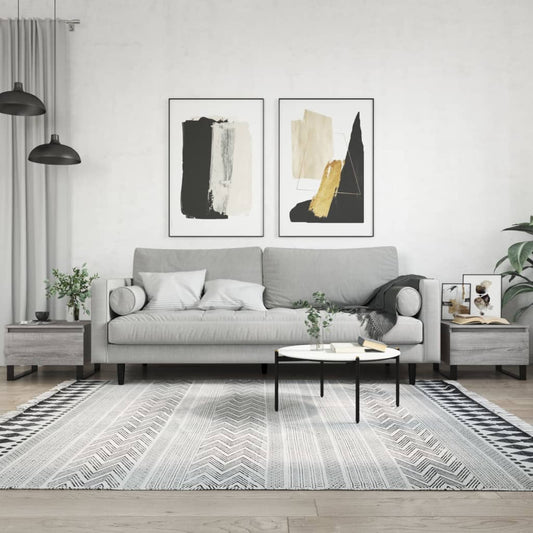 Konferenční Stolky 2 Ks Šedé Sonoma 50X46X35Cm Kompozitní Dřevo