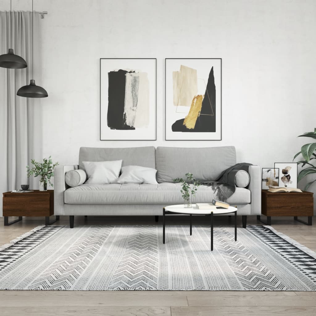 Konferenční Stolky 2 Ks Hnědý Dub 50X46X35 Cm Kompozitní Dřevo