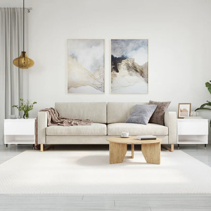 Konferenční Stolek Lesklý Bílý 50 X 46 X 50 Cm Kompozitní Dřevo