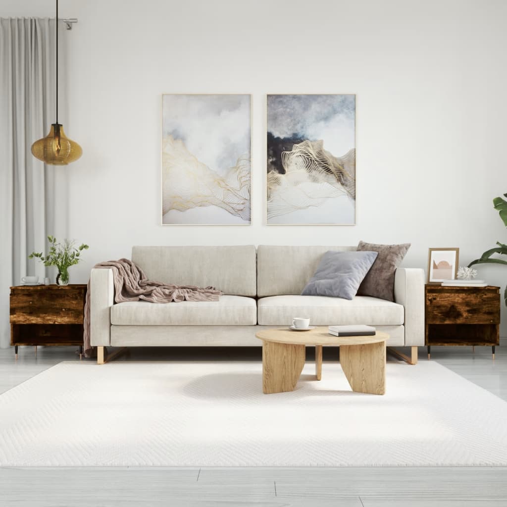 Konferenční Stolek Lesklý Bílý 50 X 46 X 50 Cm Kompozitní Dřevo