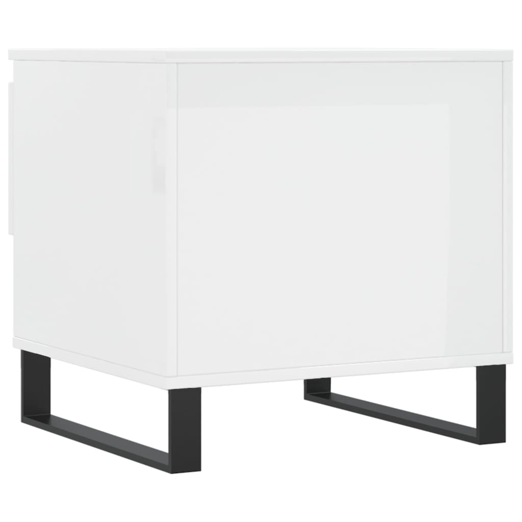 Konferenční Stolek Lesklý Bílý 50 X 46 X 50 Cm Kompozitní Dřevo
