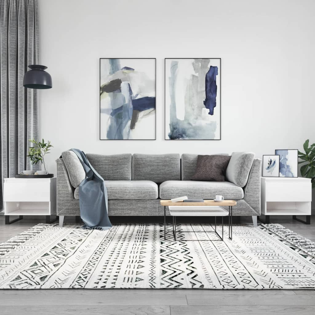 Konferenční Stolek Lesklý Bílý 50 X 46 X 50 Cm Kompozitní Dřevo