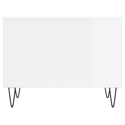 Konferenční Stolek Lesklý Bílý 60X44,5X45 Cm Kompozitní Dřevo