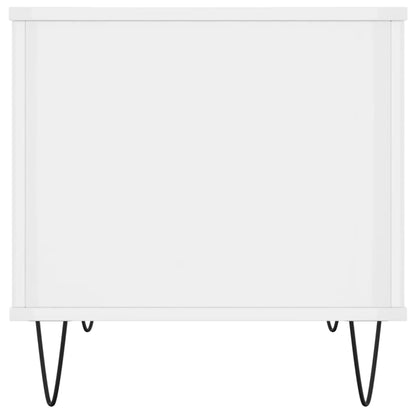 Konferenční Stolek Lesklý Bílý 60X44,5X45 Cm Kompozitní Dřevo