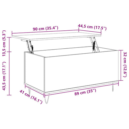 Konferenční Stolek Betonově Šedý 90X44,5X45 Cm Kompozitní Dřevo