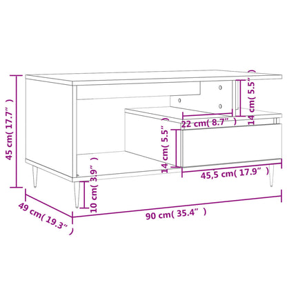 Konferenční Stolek 90X49X45 Cm Kompozitní Dřevo