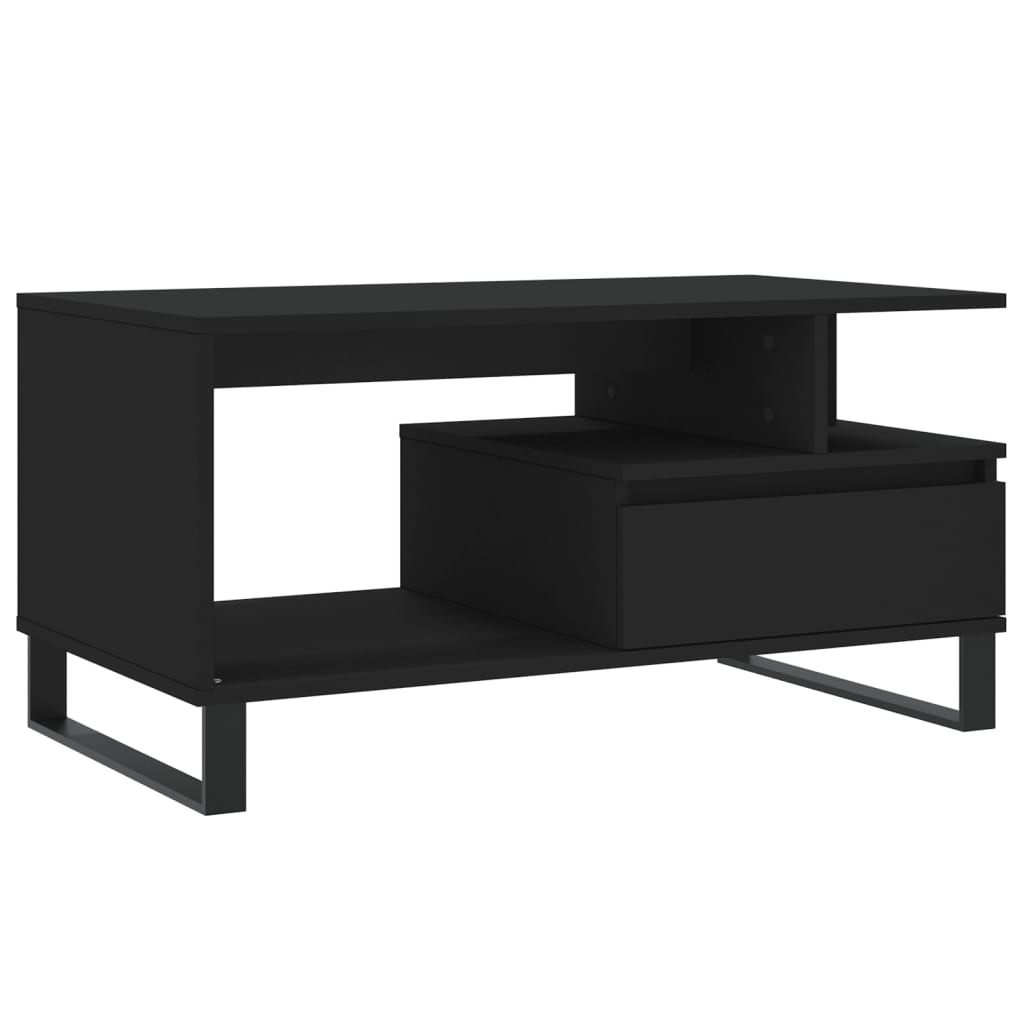 Konferenční Stolek Černý 90 X 49 X 45 Cm Kompozitní Dřevo