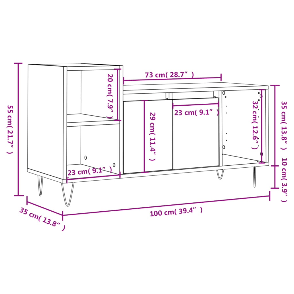 Tv Skříňka Betonově Šedá 100X35X55 Cm Kompozitní Dřevo