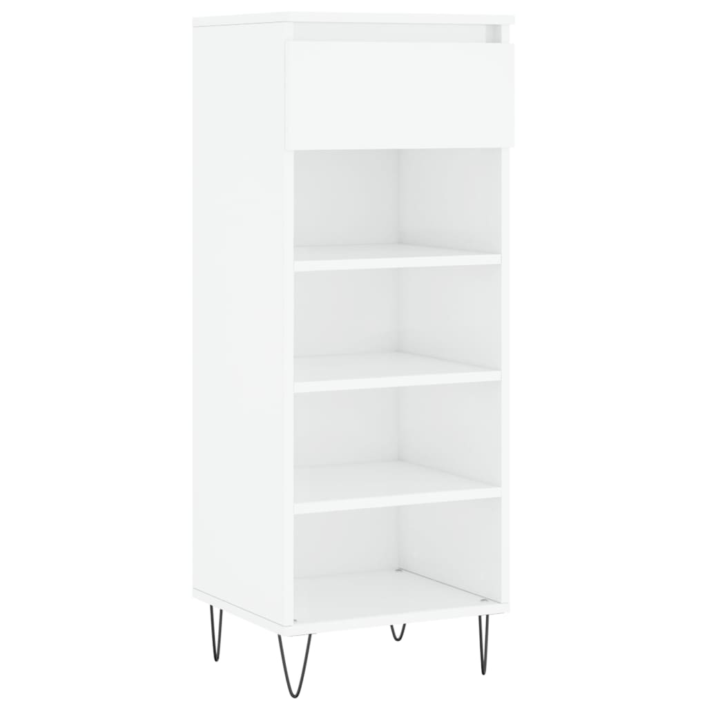 Botník Bílý S Vysokým Leskem 40 X 36 X 105 Cm Kompozitní Dřevo